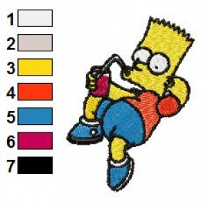 Simpsons Bart Drink Juce Embroidery Design